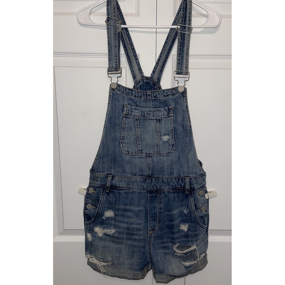 Blank NYC Overalls Shorts Sz 28 distressed soft small Y2K  Cottage Core Festival